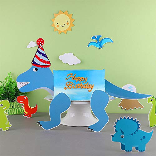 Auteby Dinosaur Cake Topper, Kids Jurassic Park dinosaur theme birthday party supplies decoration