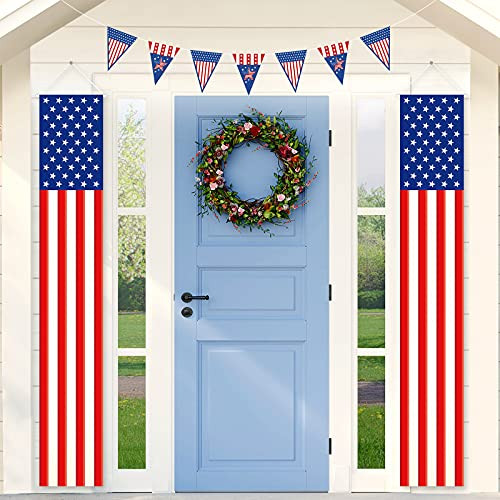MIAHART 4th of July Patriotic Decorations Porch Sign Fourth of July Memorial Day Hanging Banners Independence Patriotic Decor for Indoor and Outdoor Party Supplies MIAHART 4th of July Patriotic Decorations Porch Sign Fourth of July Memorial Day Hanging Banners Independence Patriotic Decor for Indoor and Outdoor Party Supplies