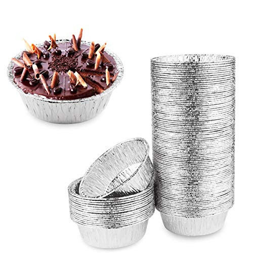 Oopsu 125 Pack 5" Round Tart Pie Foil Pans Disposable Pans Aluminum Foil Tart and Pie Tins Pans for Baking,Cooking,Storage or Reheating Oopsu 125 Pack 5" Round Tart Pie Foil Pans Disposable Pans Aluminum Foil Tart and Pie Tins Pans for Baking,Cooking,Storage or Reheating