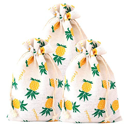 Pineapple Gift Treat Bags Drawstring Gift Bag Pineapple Favor Bag for Birthday Party Hawaiian Luau,Summer Party Decorations