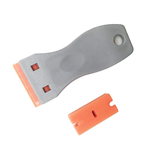 Aoxing Plastic Razor Scrapers Knife Replaceable Double Edge Plastic Razor Blades for Removing Labels Stickers Decals and Auto Window Tint with 100PCS Plastic Razor Scraper Blades