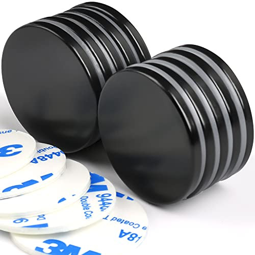 10 Pack Black Super Strong Rare Earth Magnets Neodymium Disc Magnet Adhesive Magnets, Strong Permanent N52 Round Magnets for Crafts Fridge DIY Building Scientific Craft Office Magnets 1.26 D x 1/8''H 10 Pack Black Super Strong Rare Earth Magnets Neodymium Disc Magnet Adhesive Magnets, Strong Permanent N52 Round Magnets for Crafts Fridge DIY Building Scientific Craft Office Magnets 1.26 D x 1/8''H