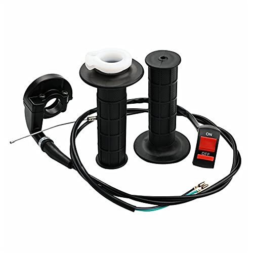 MaySpare Twist Throttle Accelerator Handle Grips and Cable 50" Set With ON/OFF Switch Button for 50cc 110cc 150cc 250cc Mini Bike Atv Quad Pit Bike Dirtbike