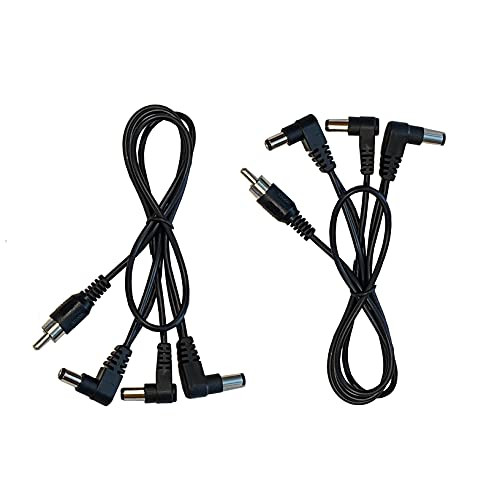 -2- Pack of 3 Way Split Effects Pedal DC Power Cables for CIOKS Power Supplies