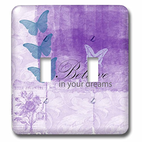 3dRose lsp_63542_2 Vintage Purple Inspired Butterflies and Botanical Believe in Your Dreams Double Toggle Switch 3dRose lsp_63542_2 Vintage Purple Inspired Butterflies and Botanical Believe in Your Dreams Double Toggle Switch