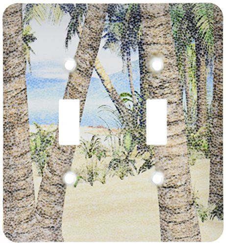 3dRose LSP_192785_2 Tropical Palm Trees Toggle Switch