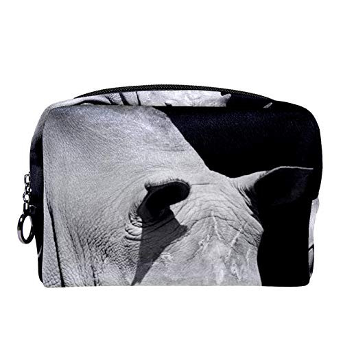Makeup Bag Travel Makeup Case Cosmetic Case Professional Portable African white rhino Makeup Brush Holder Organizer and Storage Makeup Bag Travel Makeup Case Cosmetic Case Professional Portable African white rhino Makeup Brush Holder Organizer and Storage