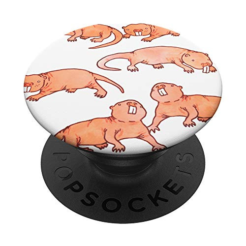 Watercolor Naked Mole Rats PopSockets PopGrip: Swappable Grip for Phones  and  Tablets