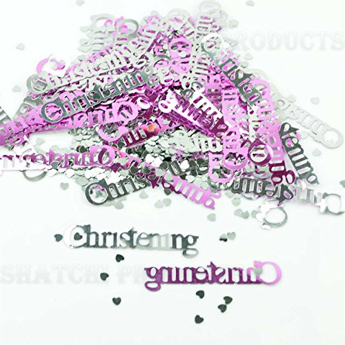 Shatchi 1 Pk 14g Pink Christening Table Confetti - fab Gold Stardust at a