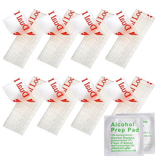 EZ Pass/I-Pass/Toll Tag Tape Mounting Kit, Glue Adhesive Dual Lock Tape Ezpass Tag Holder, 8pcs -4sets- Reclosable Fastener with Alcohol Prep Pad