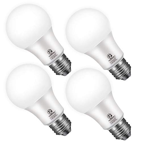 Energetic 4-Pack LED Dusk to Dawn Light Bulbs Outdoor, 60 Watt Equivalent, 800LM, Daylight 5000K, E26 Base, Automatic On/Off Sensor Light Bulb for Porch, Hallway, Garage, UL Listed