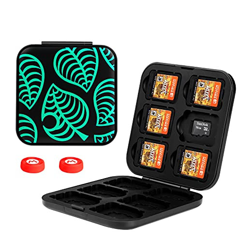 Dainslef 12 in 1 Game Card Case for Nintendo Switch Lite Animal Crossing Leaf for Nintendo Switch Game Storage Switch Game Card Holder Switch Card Case
