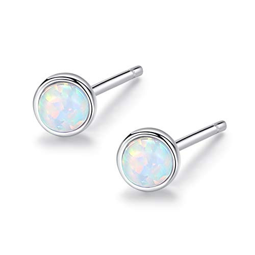 4mm Round Opal Earrings 925 Sterling Silver Hypoallergenic Opal Stud Earrings Bezel Tiny Stud Earrings 18k Gold Plated Delicate Fire Opal Dainty Earring for Women Sensitive Ear 4mm Round Opal Earrings 925 Sterling Silver Hypoallergenic Opal Stud Earrings Bezel Tiny Stud Earrings 18k Gold Plated Delicate Fire Opal Dainty Earring for Women Sensitive Ear