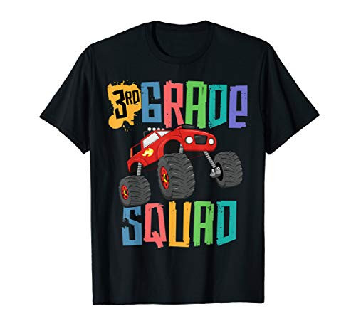 3rd Grade Squad Back to School Teacher Third Monster Truck T-Shirt
