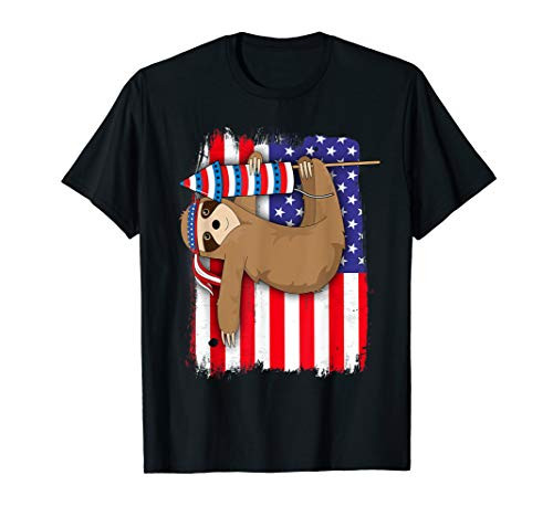 American Flag Sloth 4th of July Family Women Kids Lazy USA T-Shirt American Flag Sloth 4th of July Family Women Kids Lazy USA T-Shirt