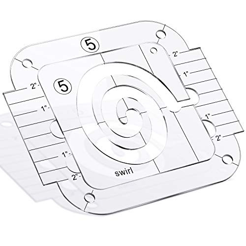 Quilting Template with Quilting Frame for Machine Quilting Stipple Quilting Ruler Template 3.0 mm Thick Transparent Acrylic Free-Motion Template for Quilting on Domestic Machine -Swirl Style- Quilting Template with Quilting Frame for Machine Quilting Stipple Quilting Ruler Template 3.0 mm Thick Transparent Acrylic Free-Motion Template for Quilting on Domestic Machine -Swirl Style-