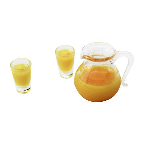 Aliturtle Miniature Decor Replacement Supplies for Dollhouse Accessories  and  Furniture - 1:12 Scale Mini Exquisite Fruit Juice Milk Kettle Cup Decor for Doll House Kitchen Desk Living Room Decoration