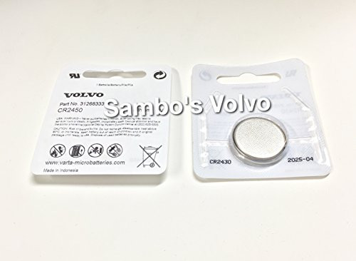 Genuine Volvo 31268333, Remote Control Battery -CR2450-