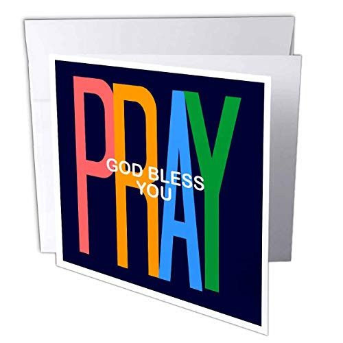 3dRose God Bless You Over The Word Pray. Stay Safe and let God. - Greeting Cards -gc-334567-5-