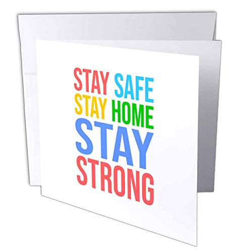 3dRose Stay Safe, Stay Home, Stay Strong Virus Pandemic Awareness. - Greeting Cards -gc-334713-5-