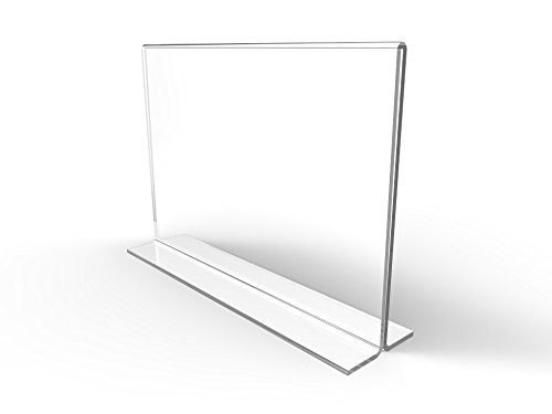 FixtureDisplays 3PK 11 x 8.5" Clear Acrylic Sign Holder for Tabletops, Horizontal Table Tent Frame Photo Sign Menu, Bottom Insert 11193-2-11X8.5-3PK-NPF Peel Off Protective Film -White- Before use.