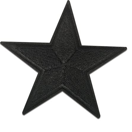 Iron On Patches - Black Star Patch Iron On 1 pcs Patch Embroidered Applique Star A-5