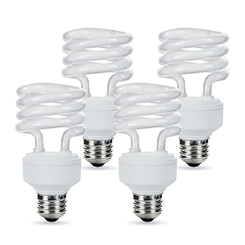 -4 Pack- Circle 13 Watt -60 Watt- Compact Fluorescent Light, 5000K, Mini Spiral Medium Base CFL Light Bulbs