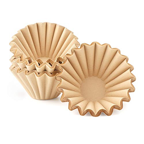 1-4 Cup Coffee Filters, Eusoar Disposable Coffee Filter Basket 100pcs, Natural Brown Unbleached Coffee Filters Paper Basket, Fits Basket Style Electric Coffee Makers