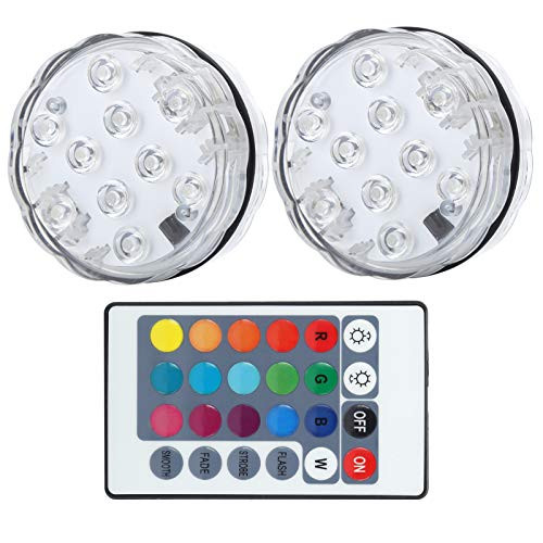 Underwater Light - LED Submersible Lights Waterproof Underwater Pool Lights with Remote Control Timing for Aquarium Decor