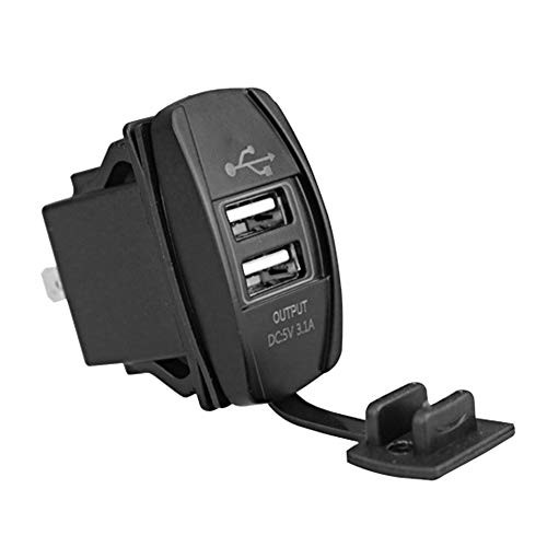 FAMKIT Dual USB Charger Power Adapter 12-24V 3.1A for Car Boat Motorcycle
