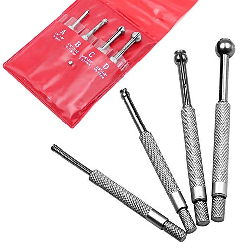 4pcs Telescopic Bore Gauge Set, 3-13mm Adjustable Small Hole Full-Ball Bore Measuring Gauge Kit