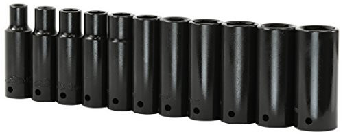 EPAuto 1/2-Inch Drive Metric Deep Impact Socket Set, 11 Sockets
