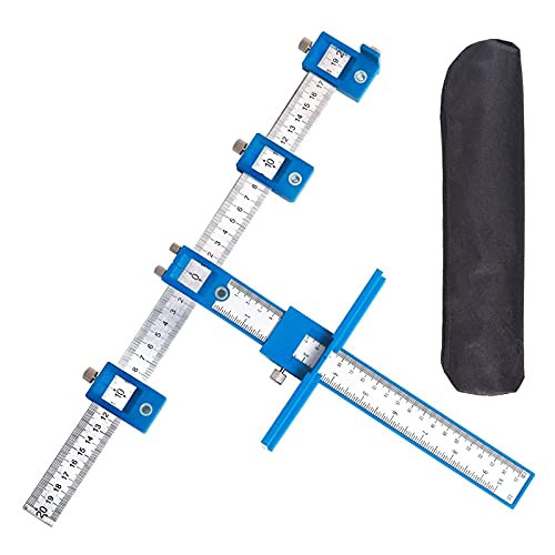 ATENTO Cabinet Handle Jig, Cabinet Hardware Jig Tool, Adjustable Punch Locator Drill Template Guide, Wood Drilling Guide for Installation of Handles Knobs on Doors and Drawer