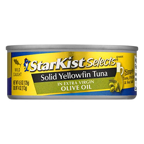 StarKist E.V.O.O. Solid Yellowfin/light Tuna in Extra Virgin Olive Oil - 4.5 oz Can -Pack of 12--Packaging may vary- StarKist E.V.O.O. Solid Yellowfin/light Tuna in Extra Virgin Olive Oil - 4.5 oz Can -Pack of 12--Packaging may vary-