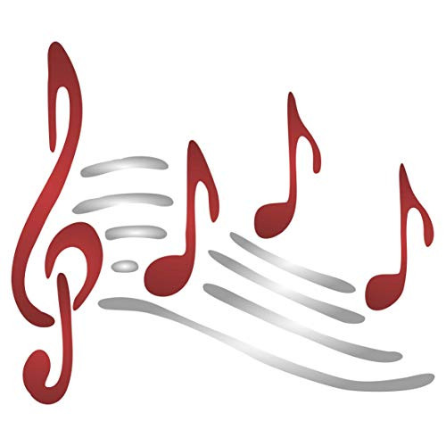 Music Notes Stencil, 6.5 x 7.5 inch -L- - Musical Notes Treble Clef Stencils for Painting Template