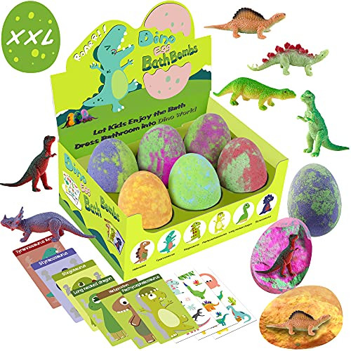 Bath Bombs for Kids with Surprise Toys Inside - XXL Dinosaur Toys Bath Bomb Gift, Gentle and Kids Safe Spa Bath Fizz Balls Kit. Birthday or Easter Gift for Girls and Boys Bath Bombs for Kids with Surprise Toys Inside - XXL Dinosaur Toys Bath Bomb Gift, Gentle and Kids Safe Spa Bath Fizz Balls Kit. Birthday or Easter Gift for Girls and Boys