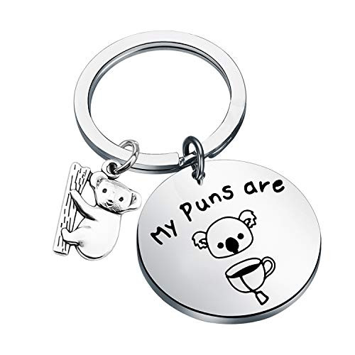 FAADBUK Koala Lover Gift Funny Animal Puns Keychain My Puns are Koala Tea Jewelry Punny Quality Joke Keychain -Koala K-S- FAADBUK Koala Lover Gift Funny Animal Puns Keychain My Puns are Koala Tea Jewelry Punny Quality Joke Keychain -Koala K-S-