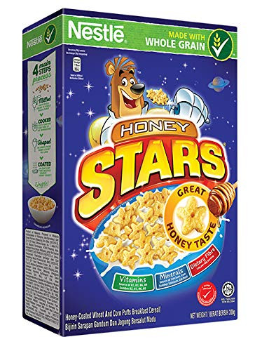 Honey Stars 300g per box - Whole Grains Healthy Cereal to Kick Start Your Days - Imported From Malaysia
