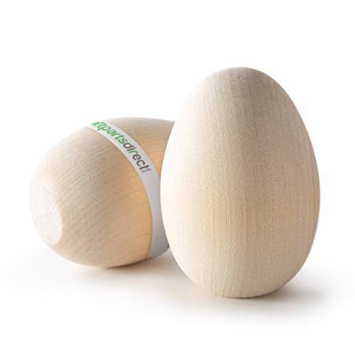 4-1/4 inch Wooden Goose Eggs | Easter Egg Hunt  and  Decorations | Ready to Craft Unfinished Wood Eggs | Flat Bottom -by CraftpartsDirect.com | Bag of 2