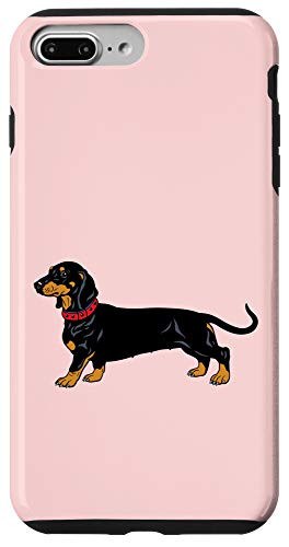 iPhone 7 Plus/8 Plus Dachshund black  and  brown Weiner Dog Lover Gift on pink Case