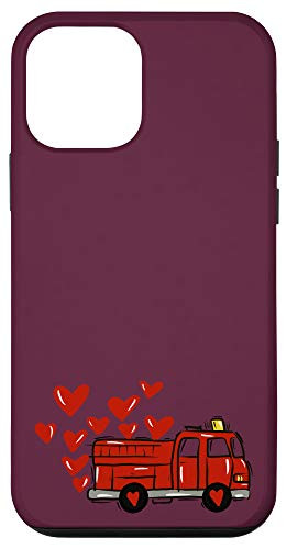 iPhone 12 mini Heart Love Red Fire Truck Engine Department Valentines Day Case