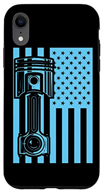 iPhone XR American Flag Car Engine Piston Vintage Classic Car USA Guy Case iPhone XR American Flag Car Engine Piston Vintage Classic Car USA Guy Case