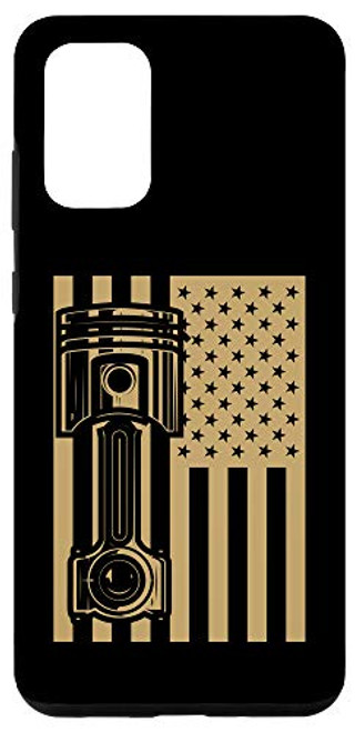 Galaxy S20 plus American Flag Car Engine Piston Vintage Classic Car Guy Gift Case