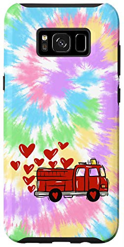 Galaxy S8 plus Tie Dye Heart Love Red Fire Truck Engine Valentines Day Case