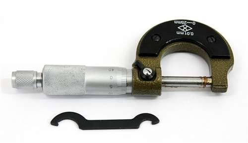 Old School Micrometer Bearing Measuring Tool 0-25mm Outside Micrometers Measure Tool Set 0.01mm