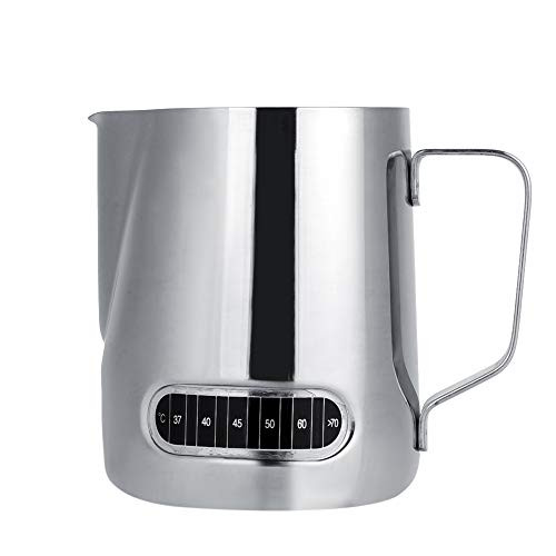 Milk Frothing Pitcher, 600ml Stainless Steel Milk Frothing Pitcher Espresso Coffee Cup Mugs with Measurement Kitchen Supplies Milk Frothing Pitcher