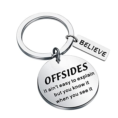 BLEOUK Ted Lasso Gift Ted Lasso Merchandise Ted Lasso TV Show Inspired Keychain Ted Lasso Inspirational Quote Gift Soccer Football Lover Gift -Offsides- BLEOUK Ted Lasso Gift Ted Lasso Merchandise Ted Lasso TV Show Inspired Keychain Ted Lasso Inspirational Quote Gift Soccer Football Lover Gift -Offsides-
