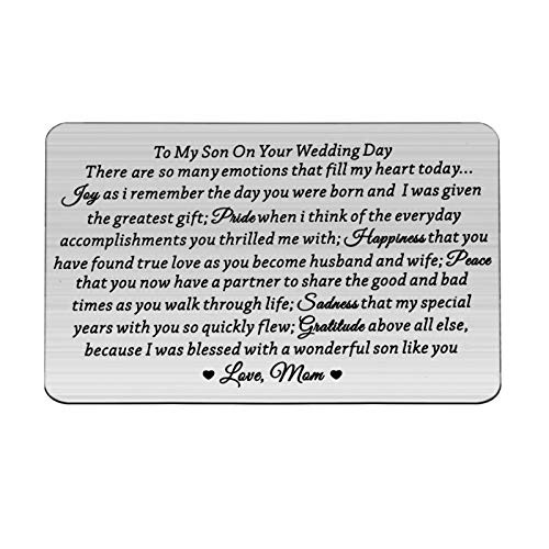 Lywjyb Birdgot Son Wedding Gift from Mom Son Gifts To My Son Gift Mom to Son Gifts Touching Mother to Son Poem Gift Son Wedding Gift from Parents Wallet Cards Gift -To Son Wedding Day card- Lywjyb Birdgot Son Wedding Gift from Mom Son Gifts To My Son Gift Mom to Son Gifts Touching Mother to Son Poem Gift Son Wedding Gift from Parents Wallet Cards Gift -To Son Wedding Day card-