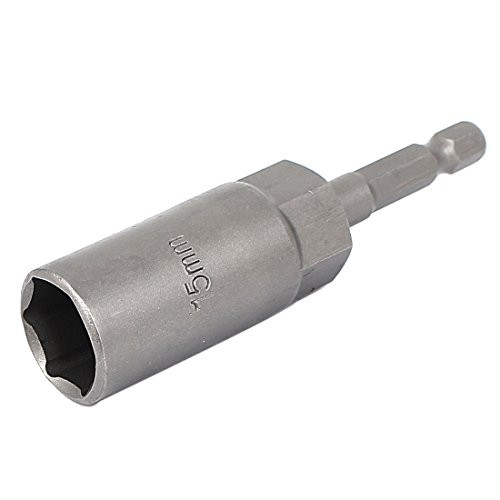 IIVVERR 80mm Long 1/4" drill hole 15mm Hex Socket Impact Nut Setter Driver Bit Adapter -80mm Long 1/4' 'handle 15mm Socket hexagonal Tuerca de impacto Setter Driver Bit Adapter
