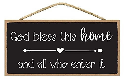 God Bless This Home and All Who Enter It Sign - God Bless This Home Wall Decor - Home Decor Christian - Hanging Signs for Home Decor Wall